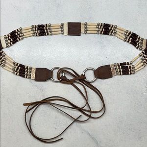 Bone, Bead, & Leather Belt